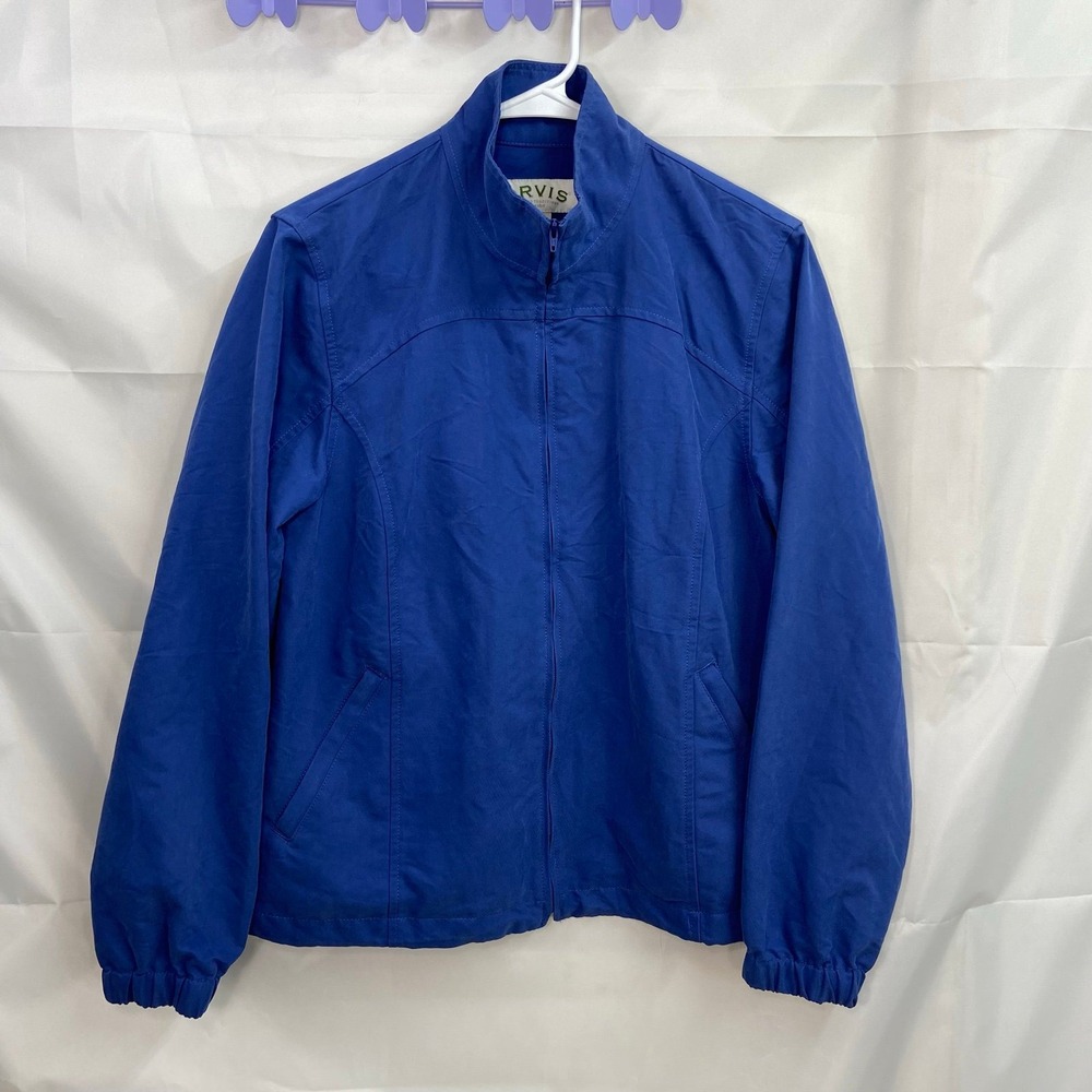 Vintage Orvis adult dark blue mock neck zip pocket windbreaker‎ jacket small